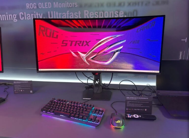 Asus ROG Strix XG34WCDMTG: شاشة ألعاب OLED متطورة بتردد 240 هرتز تظهر في معرض #Computex2025